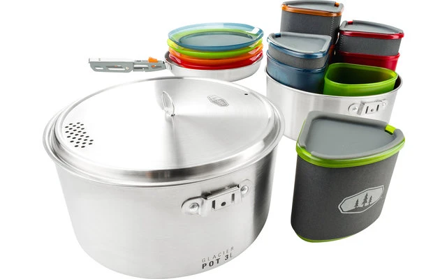 GSI Glacier Stainless Camper Cook Set Incl. Bolsa De Embalaje 2 GSI Glacier Stainless Camper Cook Set Incl. Bolsa De Embalaje - Imagen 2