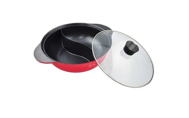 Miji HotPot Olla Para 2 Platos 4 Litros Rojo/negro 1 Miji HotPot Olla Para 2 Platos 4 Litros Rojo/negro